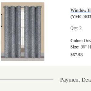 Wayfair "Dusty Blue" Woven Sheer Curtain Panel (4)